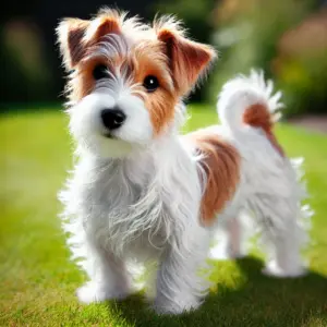 Jack Russell Terrier mit „Broken Coat“, leicht struppiges Fell als Mischung aus glatt und rau