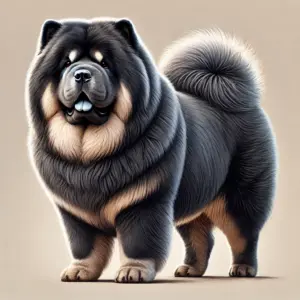 Eine amerikanisch/europäische Zuchtlinie des Chow-Chows mit kräftigerem Körperbau, längerer Schnauze und einem runden, freundlichen Gesicht