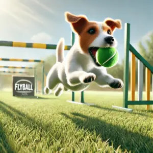 Jack Russel Hund beim Flyball