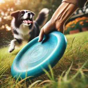 Nahaufnahme einer Hand, die eine Frisbee korrekt mit der Roller-Technik wirft, mit perfekter Fingerhaltung und einem grasigen Hintergrund.