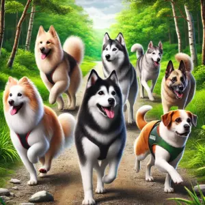  typischen Hunderassen wie Husky, Malinois und Border Collie, die für das Bikejöring geeignet sind