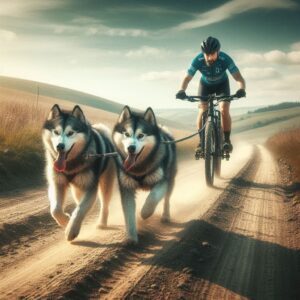 Bikejoering mit zwei Hunden gleichzeitig. Darauf muss man achten