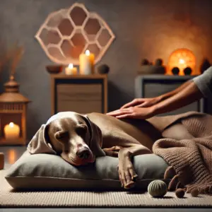 Unterstützende Maßnahmen wie Globuli, Bachblüten, Massagen, ein fester Ruheplatz oder kurze Entspannungsübungen helfen bei Stressreaktionen wenn der Hund alleine sein muss