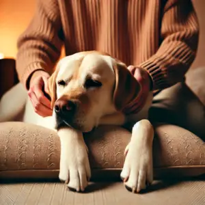 Sanfte Berührungen und Massagen helfen dem Hund herunterzufahren und sind eine weitere Übung beim Entspannungstraining
